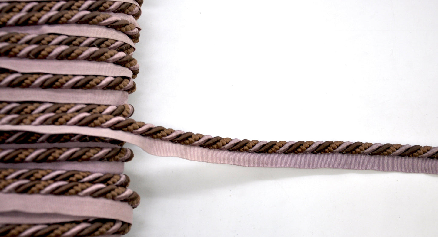Godiva Collection - 3/8" Width CORD with LIP (50 Yard Roll) - BC-10097-21/38 Lilac and Toffee