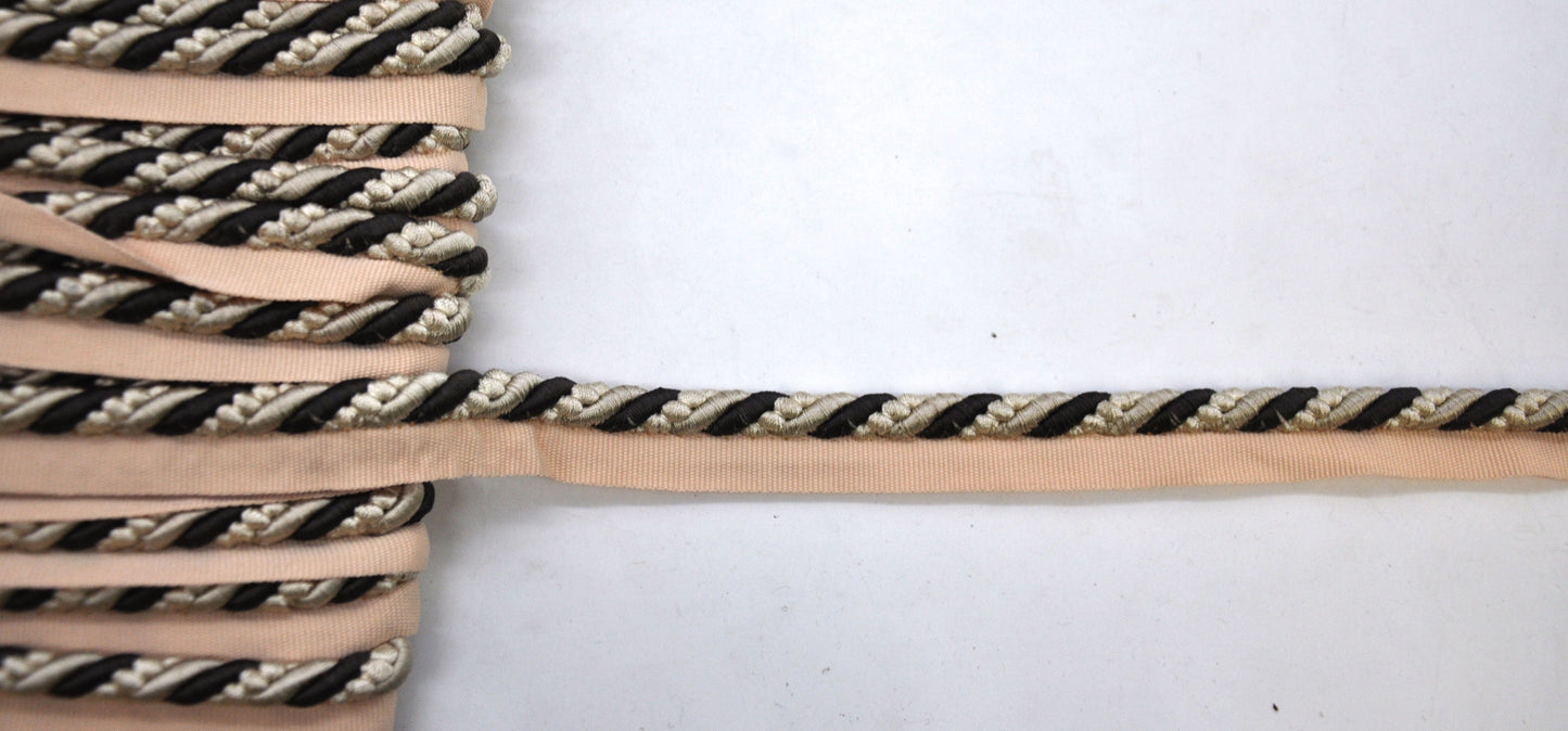 Godiva Collection - 3/8" Width CORD with LIP (50 Yard Roll) - BC-10097-28/66 Beige and Chocolate