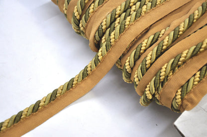 Godiva Collection - 3/8" Width CORD with LIP (50 Yard Roll) - BC-10097-63/61 Moss Green and Mocha