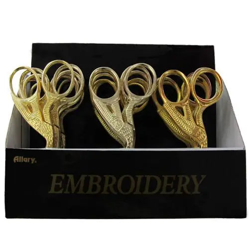 Gold Stork Embroidery Scissors 3-1/2" by Allary