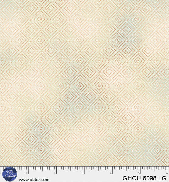 Golden Hour Light Green Diamonds Cotton 44/45 Fabric Per Yard