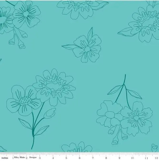 Green Aqua Multi Wideback Spring's in Town Peaccock Fabric Per Yard