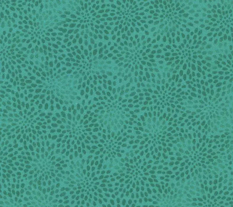 Green Fusions Peacock Cotton Wideback Fabric Per Yard