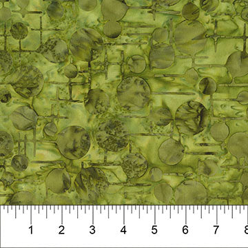 Green Moss Retro Dot Grid Bubble Pop 83703-74 Cotton 44/45 Fabric Per Yard