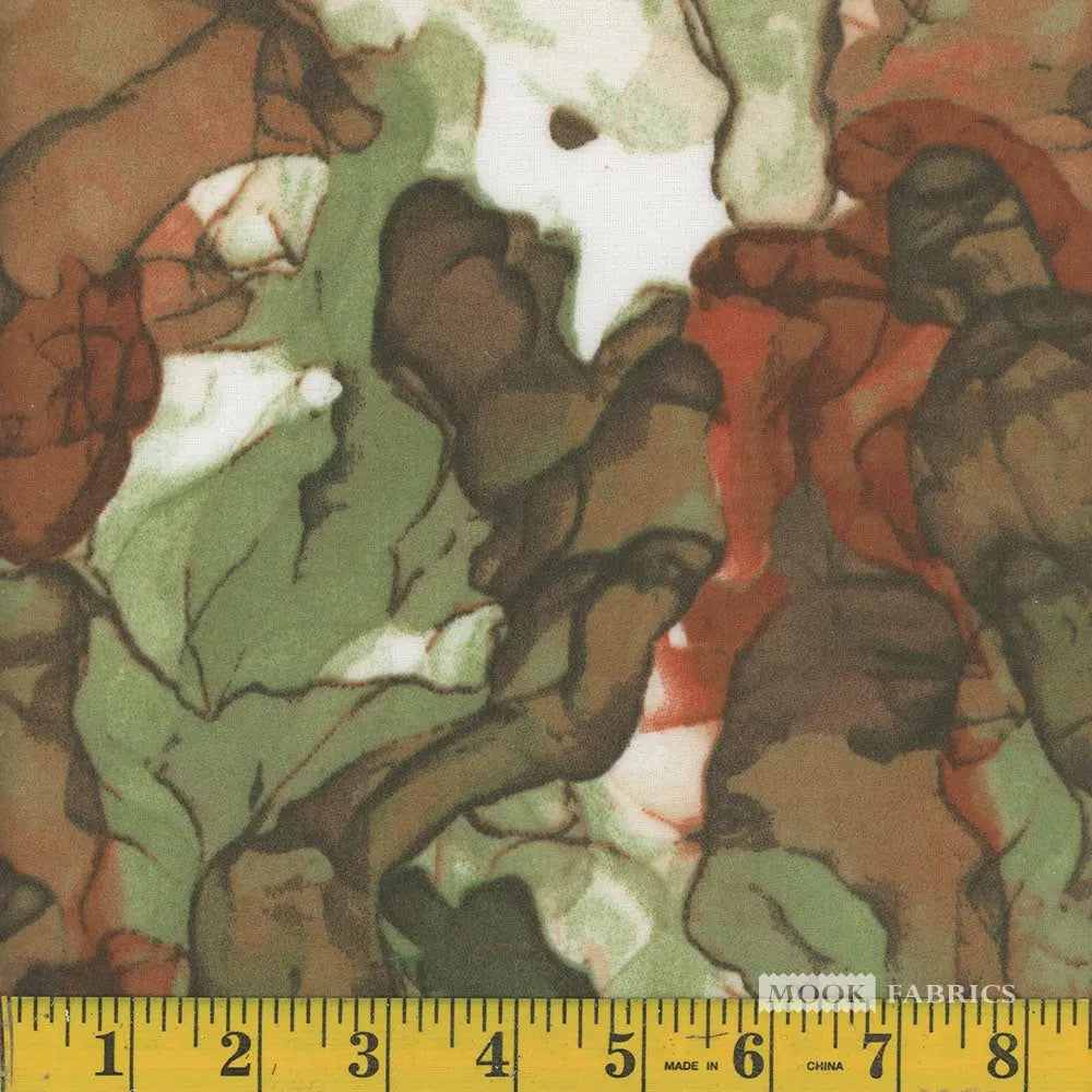 Green Red Smoke Flannel Wideback Fabric per yard
