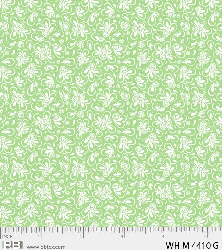 Green Whimsy Mod Swoop 44"/45" Fabric Per Yard