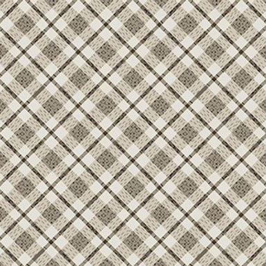 Jungle Romp Small Bias Plaid Beige 43"/44" Fabric Per Yard