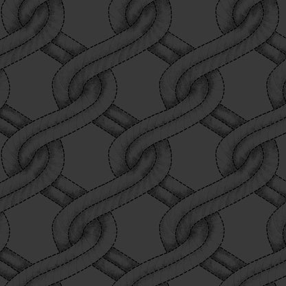 Charcoal/Black Twisted Rope Stitched Braid Cotton Wideback Fabric Per Yard