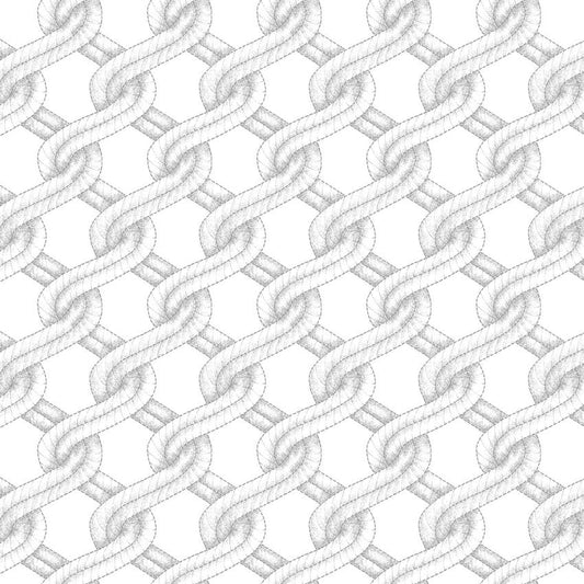 White Coastal Guardians Twisted Rope 43"/44" Fabric Per Yard
