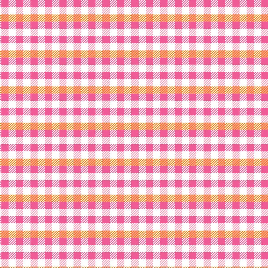 Halloween Plaid Poppie Cotton Pink 44"/45" Fabric Per Yard