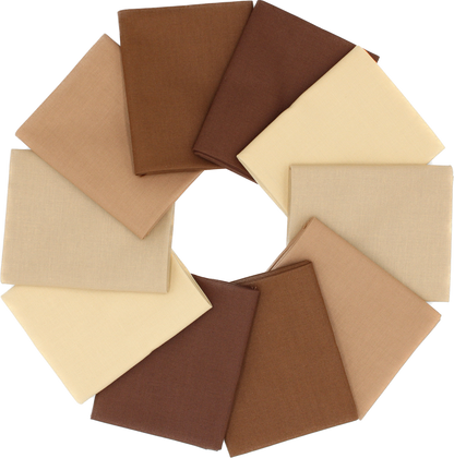 Supreme Solids - Fat Quarter Bundle - 10 pack (Shades of Brown)