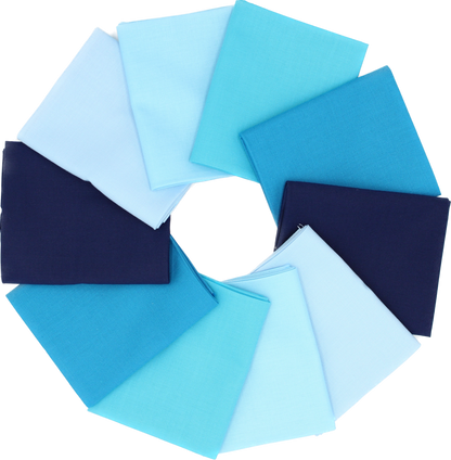 Supreme Solids - Fat Quarter Bundle - 10 pack (Shades of Blue)