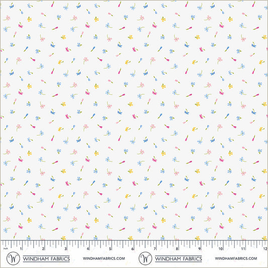 Ivory Floret Midnight Blooms Cotton 44"/45" Fabric Per Yard
