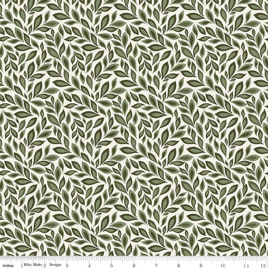 Juju's Petals Leaves Cream Cotton 43"/44" Fabric Per Yard