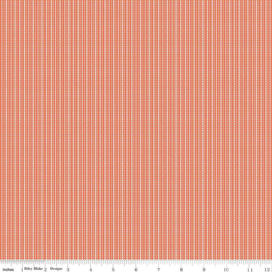 Juju's Petals Stripes Orange Cotton 43"/44" Fabric Per Yard