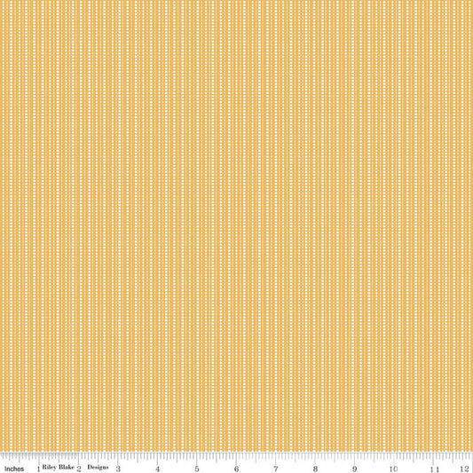Juju's Petals Stripes Yellow Cotton 43"/44" Fabric Per Yard