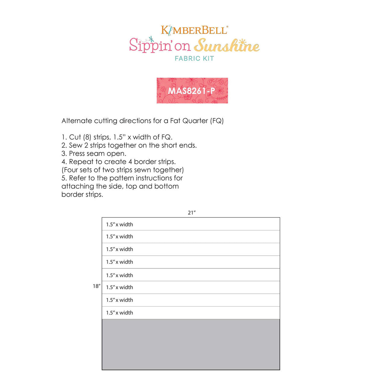 Sippin' On Sunshine Fabric Kit - 100% Cotton
