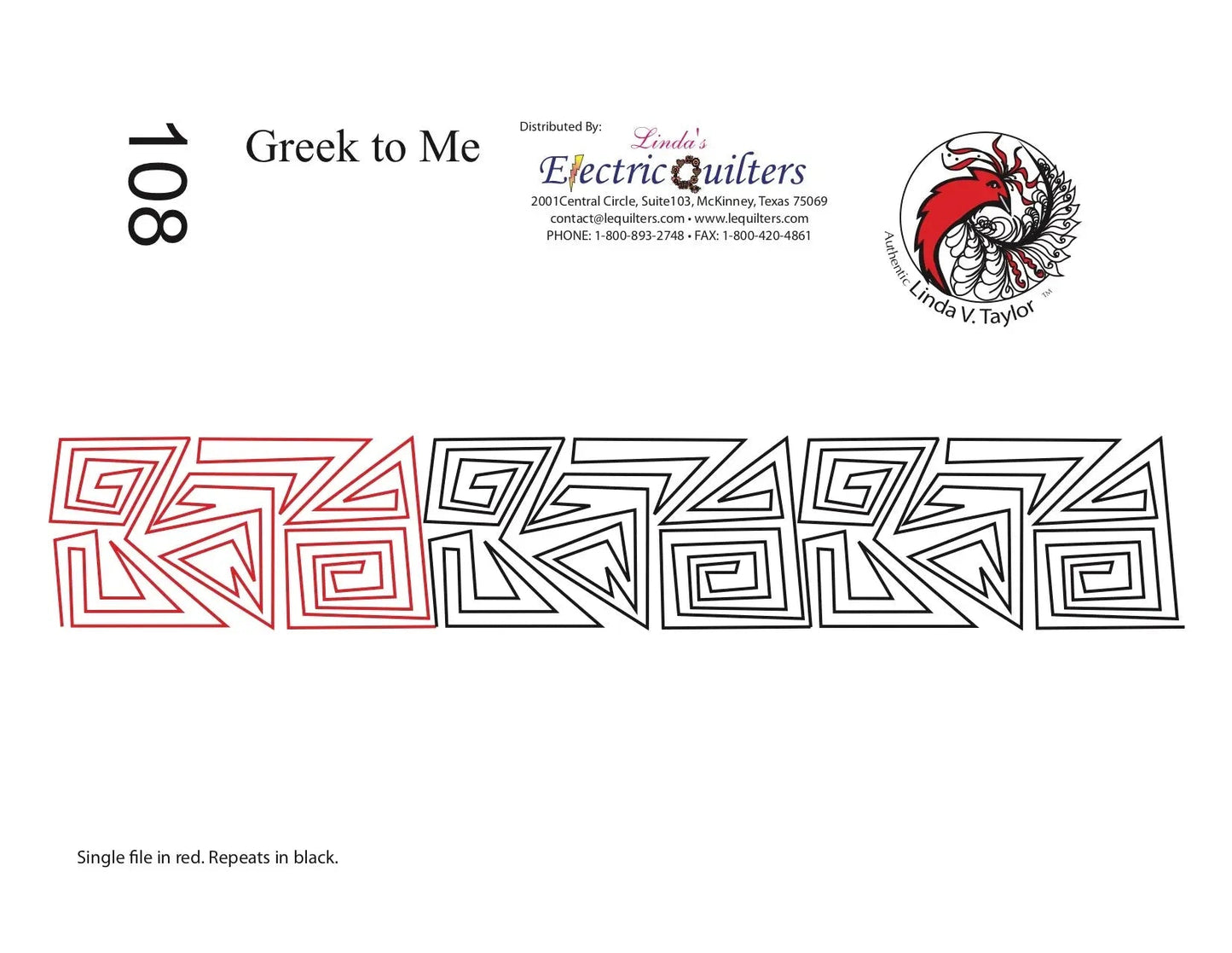 108 Greek To Me Pantograph by Linda V. Taylor