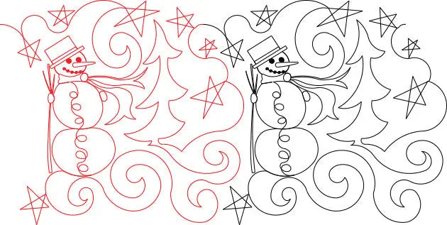 214 Snowman Pantograph by Linda V. Taylor