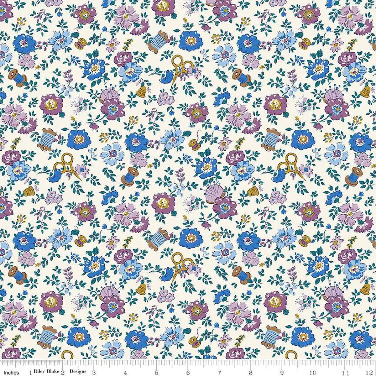 Liberty Tudor Celebration Haberdashery Floral 01667443A 44"/45" Fabric Per Yard
