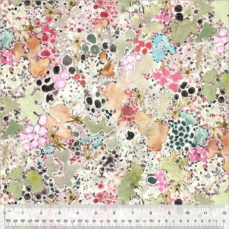 Lichen Wild Wander Stone Wideback Cotton Fabric Per Yard