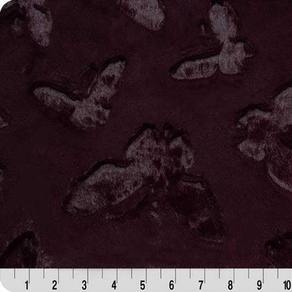 Luxe Cuddle Butterfly Black Cherry 58" - 60" Fabric per yard