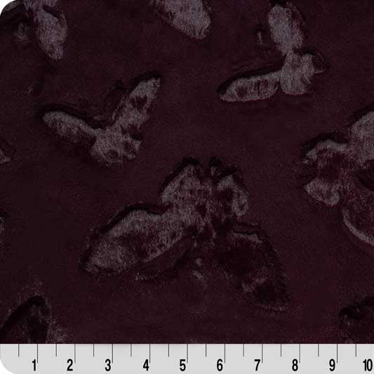 Luxe Cuddle Butterfly Black Cherry 58" - 60" Fabric per yard