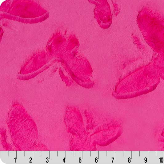 Luxe Cuddle Butterfly Think Pink 58" - 60" Fabric per yard