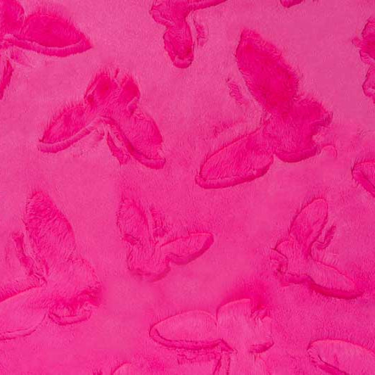 Luxe Cuddle Butterfly Think Pink 58" - 60" Fabric per yard