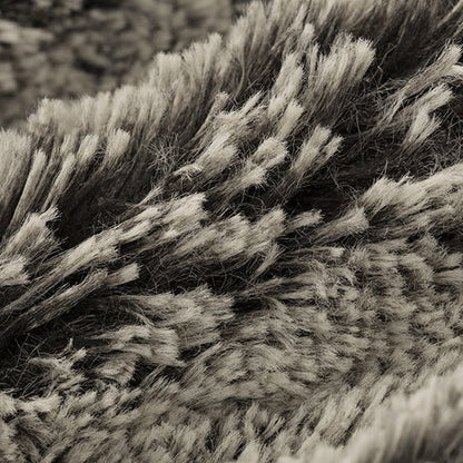 Luxe Cuddle Frosted Shaggy Black/White 58"/60" Fabric per yard
