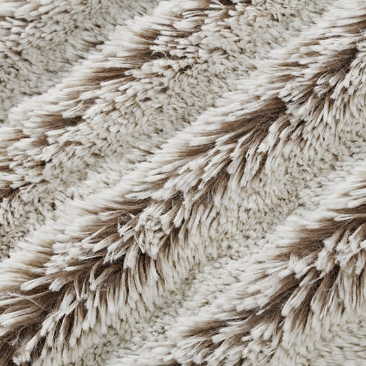 Luxe Cuddle Frosted Shaggy Cocoa/Snow 58"/60" Fabric per yard