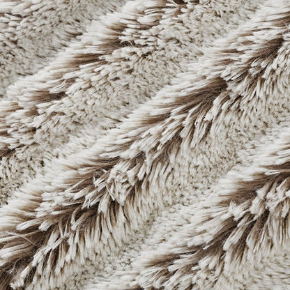 Luxe Cuddle Frosted Shaggy Cocoa/Snow 58"/60" Fabric per yard