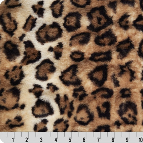 Camel/Black Luxe Cuddle Milan Bobcat 58"/60" Fabric per yard