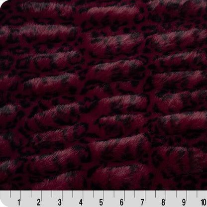 Merlot Luxe Cuddle Milan Cheetah Fabric per yard