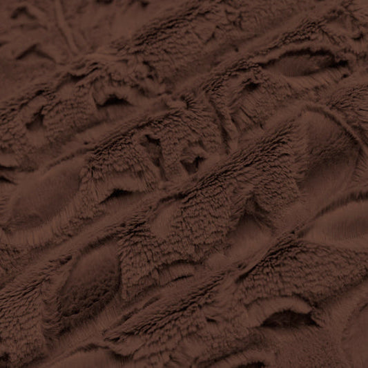 Luxe Cuddle Poppy Coffee 58" - 60" Fabric per yard