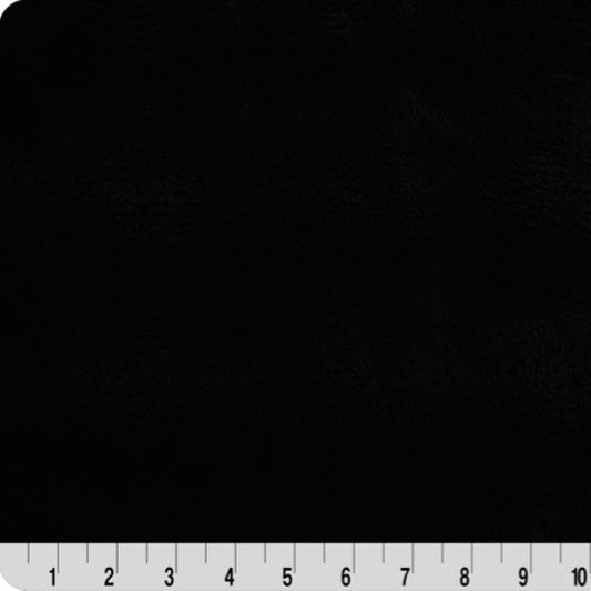 Luxe Cuddle Powderpuff Black 58" - 60" Fabric per yard