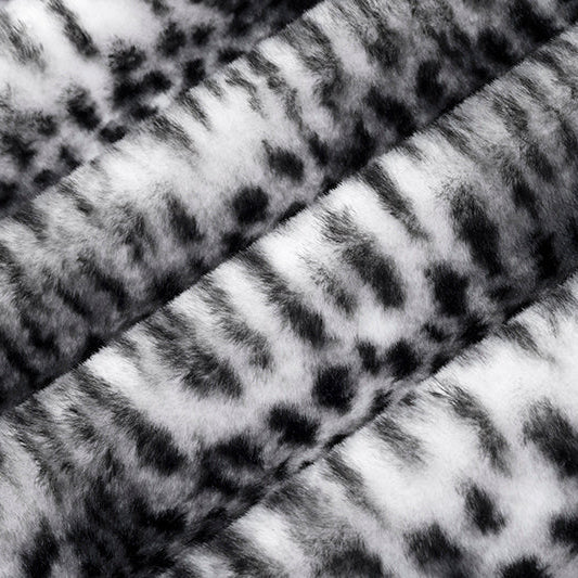 Snow/Black Luxe Cuddle Savanna 58"/60" Fabric per yard