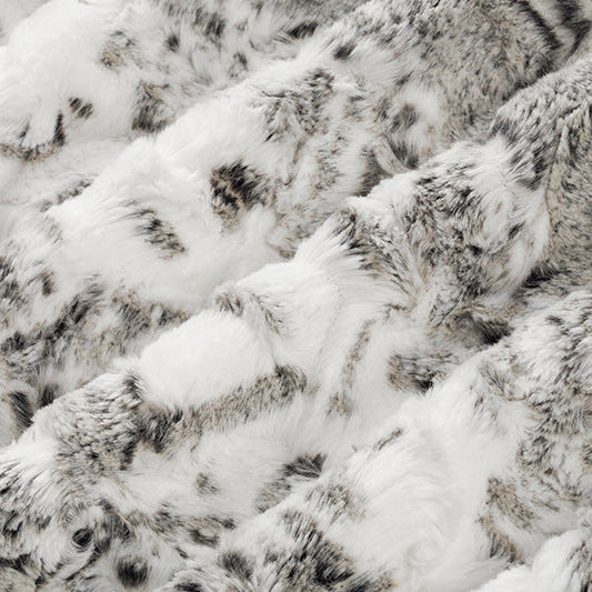 Luxe Cuddle Snowy Owl Charcoal 58" - 60" Fabric per yard