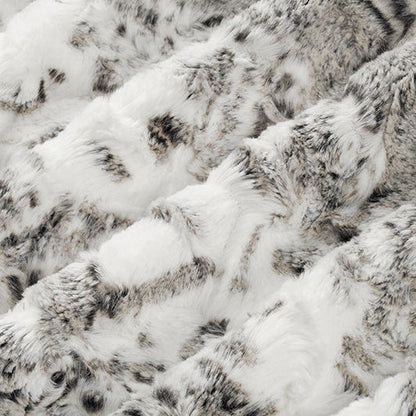 Luxe Cuddle Snowy Owl Charcoal 58" - 60" Fabric per yard