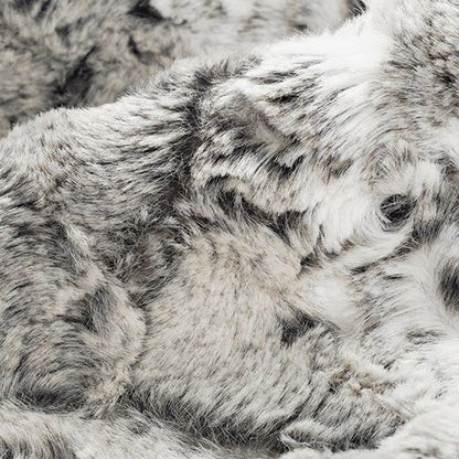 Luxe Cuddle Snowy Owl Charcoal 58" - 60" Fabric per yard