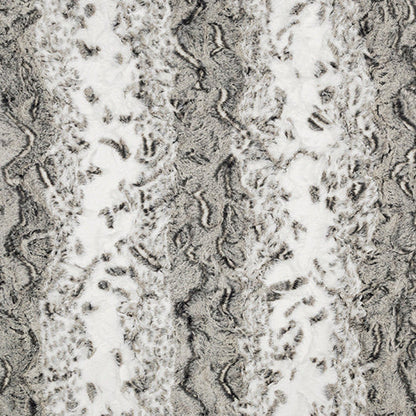 Luxe Cuddle Snowy Owl Charcoal 58" - 60" Fabric per yard