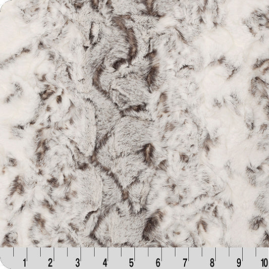 Luxe Cuddle Snowy Owl Pewter 58" - 60" Fabric per yard