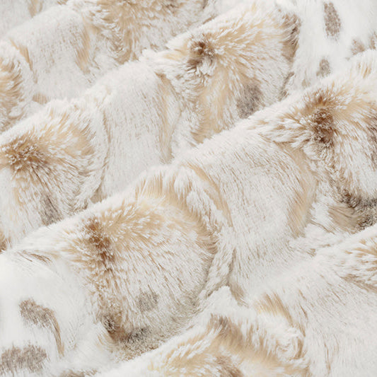 Luxe Cuddle Wild Lynx Ice Taupe 58" - 60" Fabric per yard