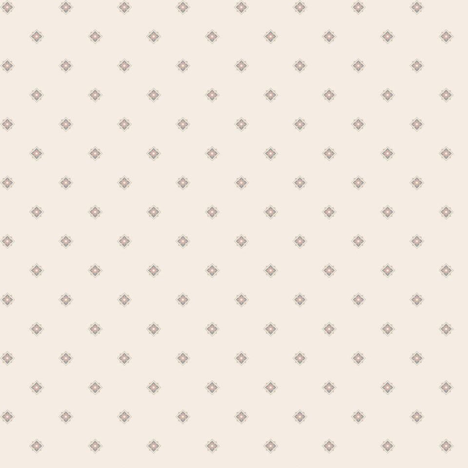 Geo White Meadow Blush 43"/44" Cotton Fabric Per Yard