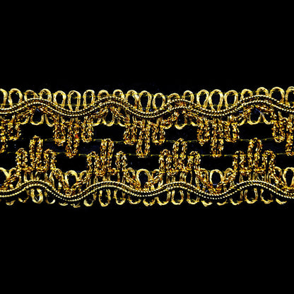 Metallic Braid Trim - 1 1/2" Width (25 Yard Roll) - PB-107-10 Gold