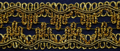Metallic Braid Trim - 1 1/2" Width (25 Yard Roll) - PB-107-10 Gold