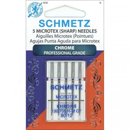 Microtex Chrome Needles by Schmetz (Professional Grade size 80/12)