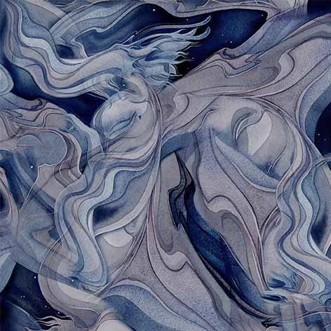 Midnite Mystic Sky Cotton 43"/44" Fabric Per Yard