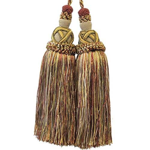 Milante Collection - 8 1/2" Length TASSEL CHAIR TIE - BT-623-10/18 Gold and Rust
