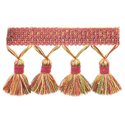 Mulberry Collection - 3 1/2" length TASSEL FRINGE (25 Yard Roll) - BF-4005-80/61 Dark Rose and Mocha